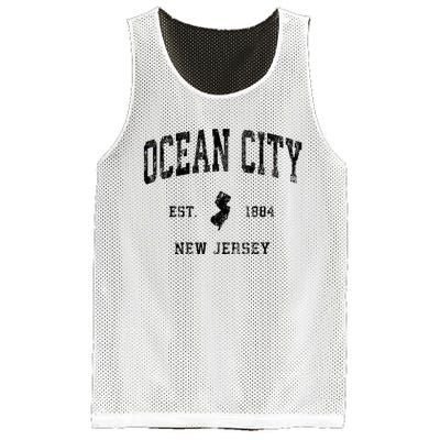 Ocean City New Jersey Nj Vintage Athletic Black Sports Desig Mesh Reversible Basketball Jersey Tank