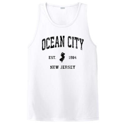 Ocean City New Jersey Nj Vintage Athletic Black Sports Desig PosiCharge Competitor Tank