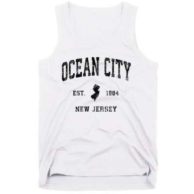 Ocean City New Jersey Nj Vintage Athletic Black Sports Desig Tank Top