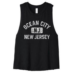 Ocean City Nj New Jersey Gym Women's Racerback Cropped Tank