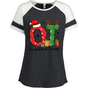 Ot Christmas Occupational Therapy Therapist Merry Ot Xmas Enza Ladies Jersey Colorblock Tee