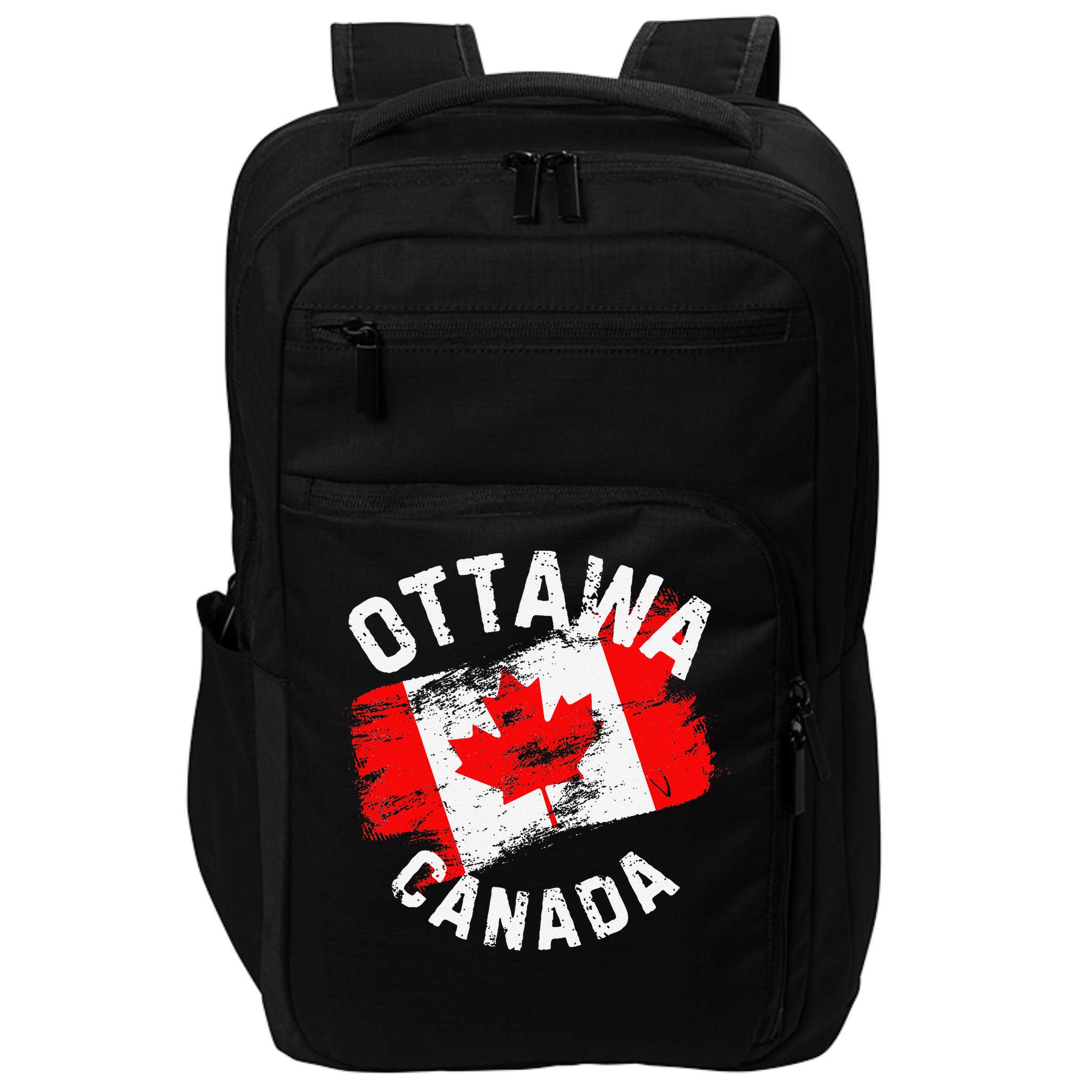 Ottawa Canada Ontario Canadian Maple Leaf Flag Impact Tech Backpack