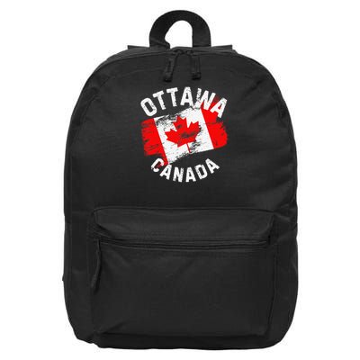 Ottawa Canada Ontario Canadian Maple Leaf Flag 16 in Basic Backpack
