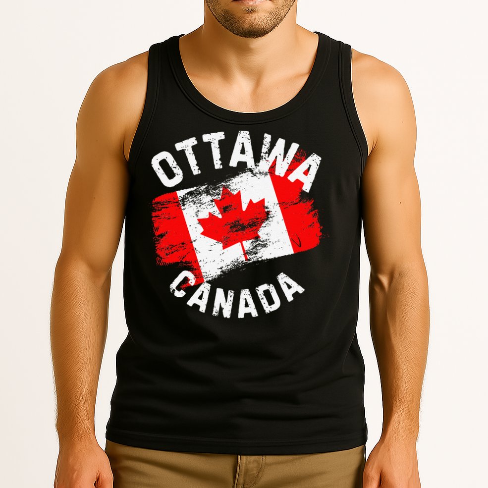 Ottawa Canada Ontario Canadian Maple Leaf Flag Tank Top