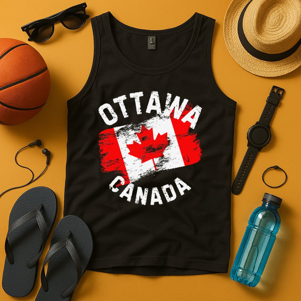 Ottawa Canada Ontario Canadian Maple Leaf Flag Tank Top