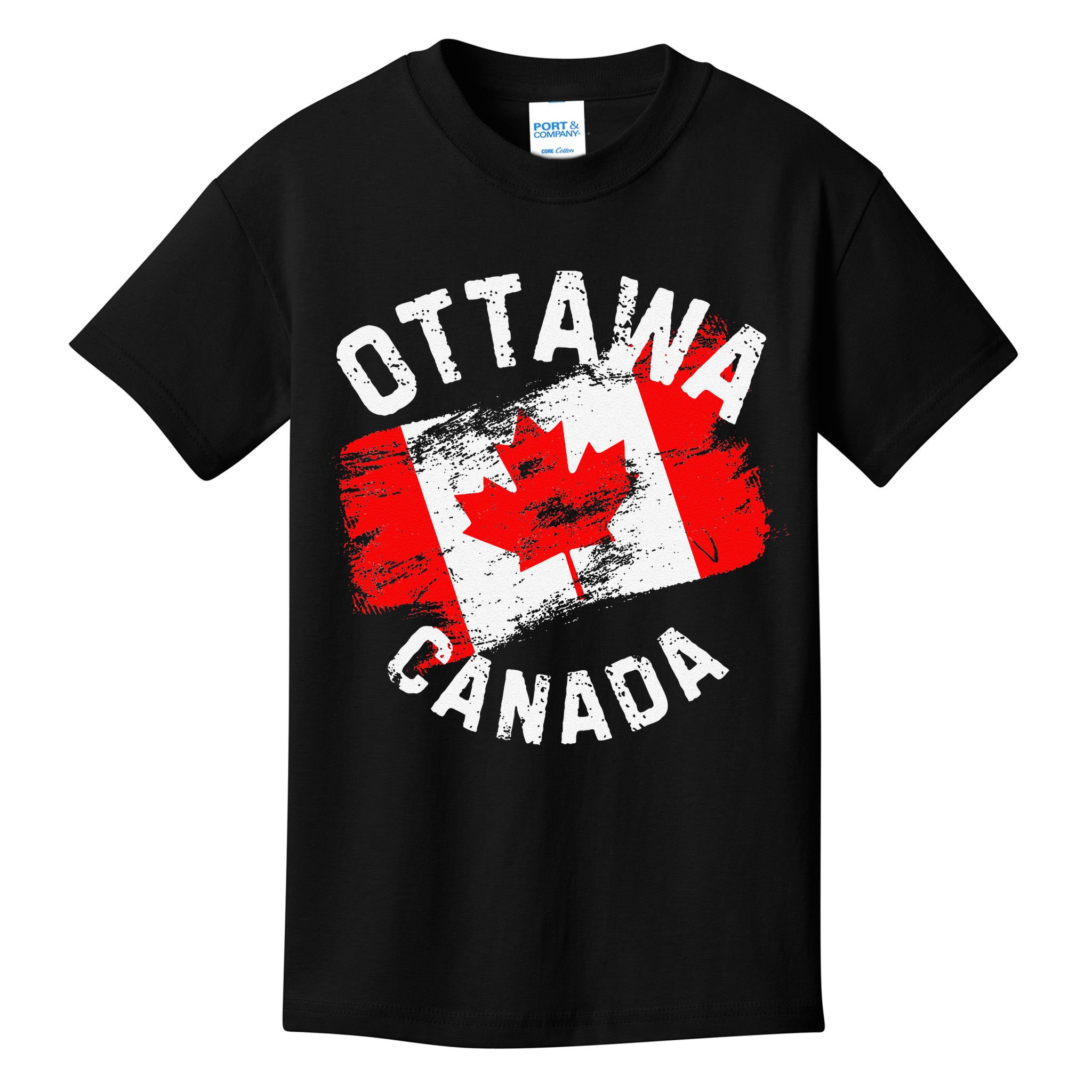 Ottawa Canada Ontario Canadian Maple Leaf Flag Kids T-Shirt