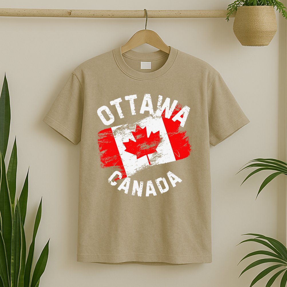 Ottawa Canada Ontario Canadian Maple Leaf Flag T-Shirt