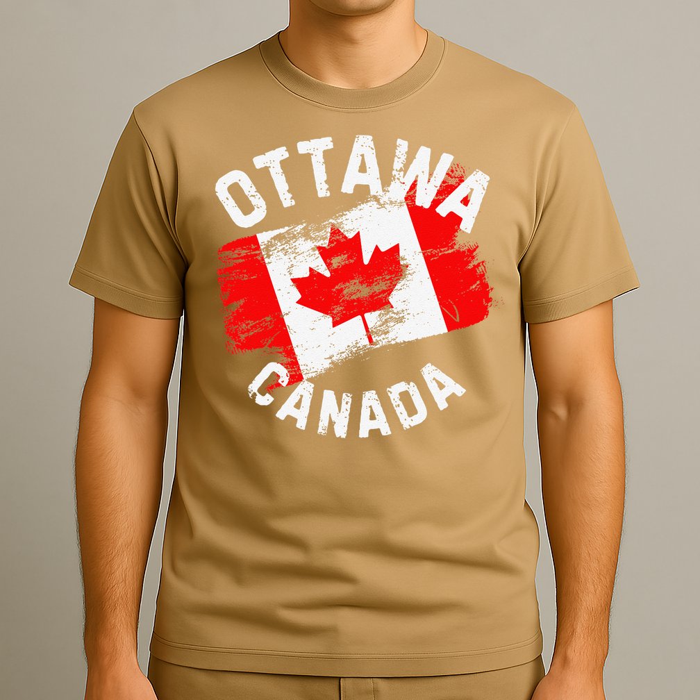 Ottawa Canada Ontario Canadian Maple Leaf Flag T-Shirt