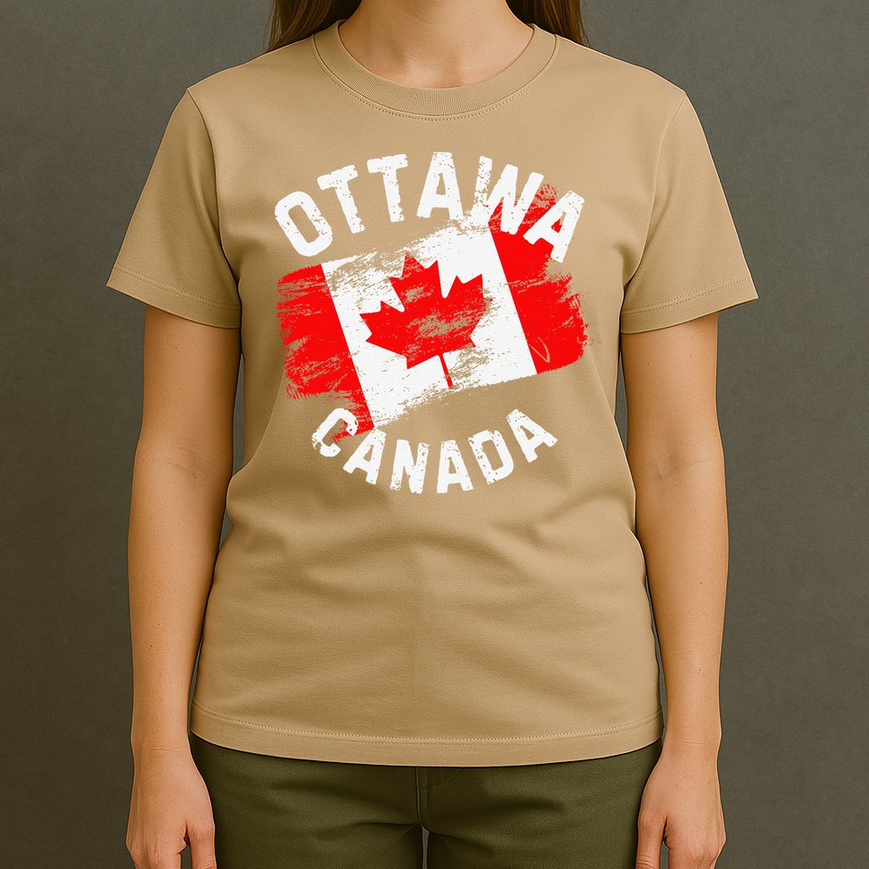 Ottawa Canada Ontario Canadian Maple Leaf Flag T-Shirt