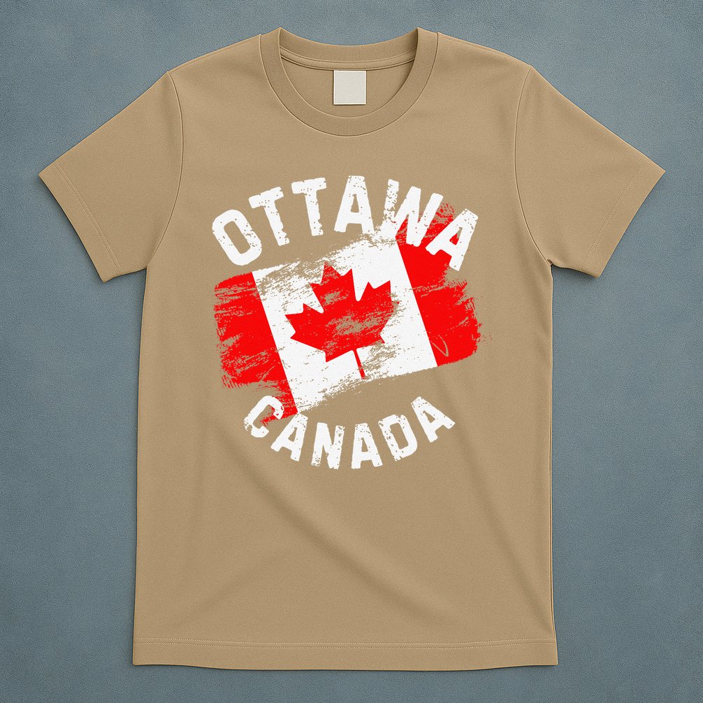 Ottawa Canada Ontario Canadian Maple Leaf Flag T-Shirt