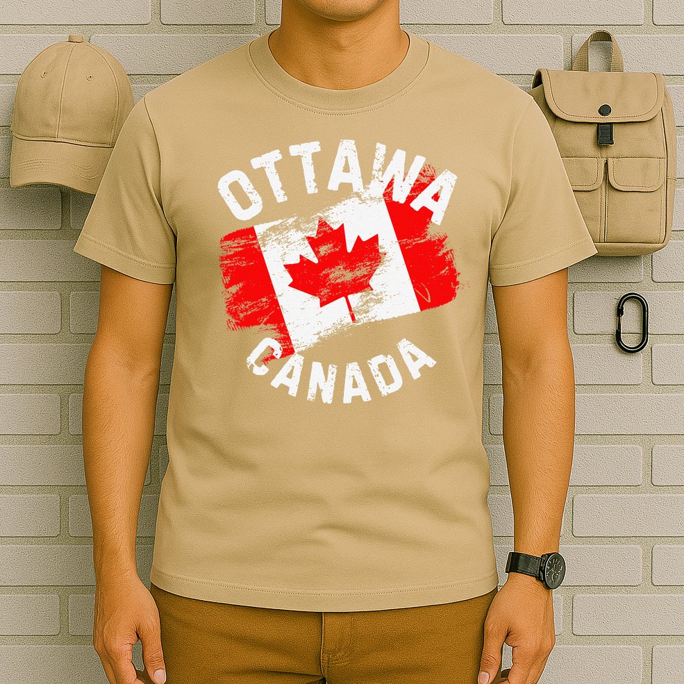 Ottawa Canada Ontario Canadian Maple Leaf Flag T-Shirt