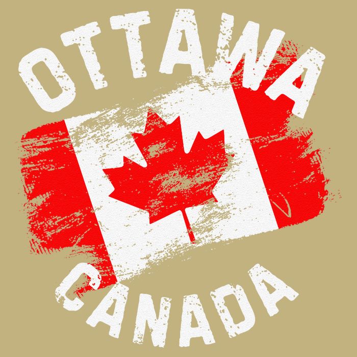 Ottawa Canada Ontario Canadian Maple Leaf Flag T-Shirt