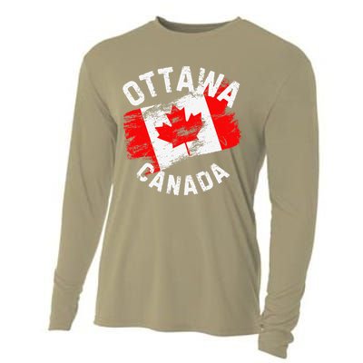 Ottawa Canada Ontario Canadian Maple Leaf Flag Cooling Performance Long Sleeve Crew