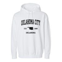 Oklahoma City Oklahoma Ok Vintage Established Sports Design Garment-Dyed Fleece Hoodie