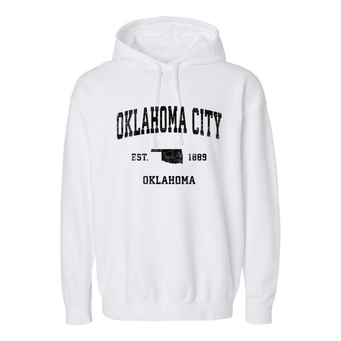 Oklahoma City Oklahoma Ok Vintage Established Sports Design Garment-Dyed Fleece Hoodie