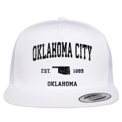 Oklahoma City Oklahoma Ok Vintage Established Sports Design Flat Bill Trucker Hat