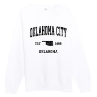 Oklahoma City Oklahoma Ok Vintage Established Sports Design Premium Crewneck Sweatshirt