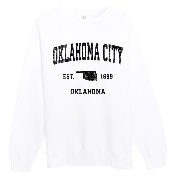 Oklahoma City Oklahoma Ok Vintage Established Sports Design Premium Crewneck Sweatshirt