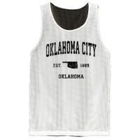 Oklahoma City Oklahoma Ok Vintage Established Sports Design Mesh Reversible Basketball Jersey Tank