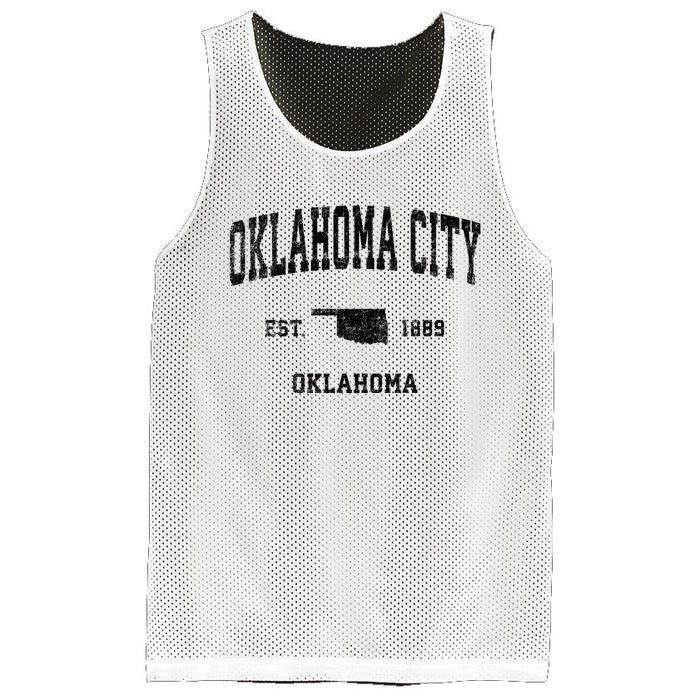 Oklahoma City Oklahoma Ok Vintage Established Sports Design Mesh Reversible Basketball Jersey Tank