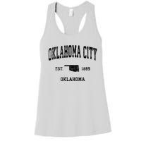 Oklahoma City Oklahoma Ok Vintage Established Sports Design Women's Racerback Tank