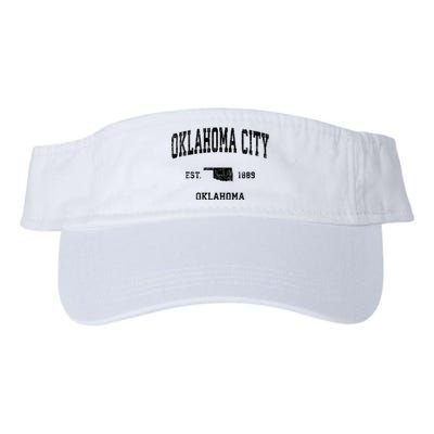 Oklahoma City Oklahoma Ok Vintage Established Sports Design Valucap Bio-Washed Visor