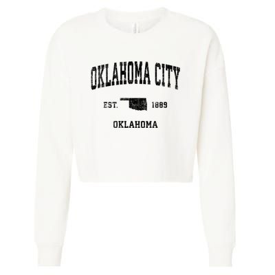 Oklahoma City Oklahoma Ok Vintage Established Sports Design Cropped Pullover Crew