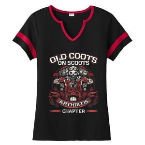 Old Coots On Scoots Biker Motorcycles Retirement Funny Ladies Halftime Notch Neck Tee