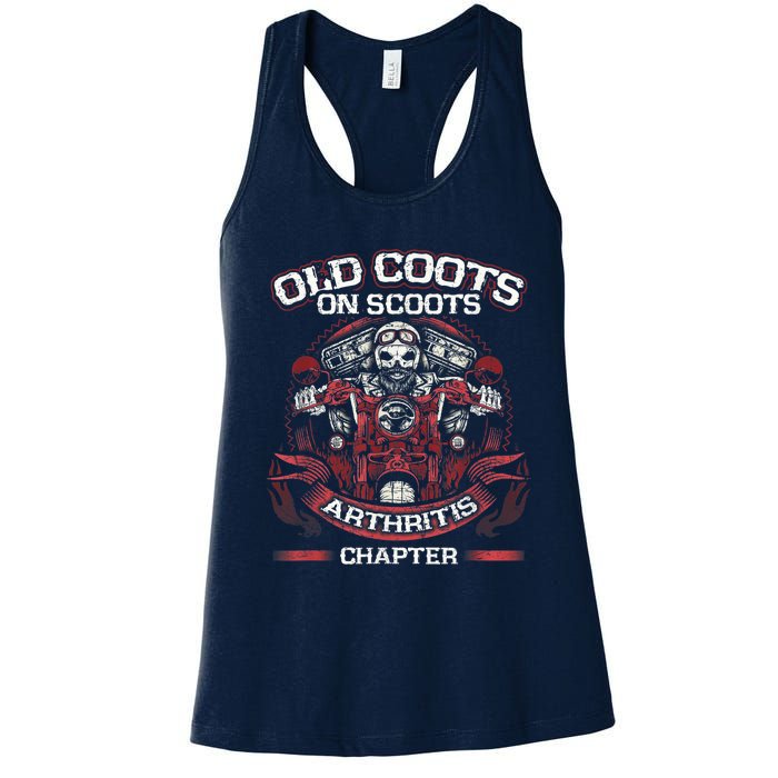 Old Coots On Scoots Biker Motorcycles Retirement Funny Women's Racerback Tank