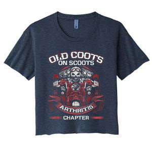 Old Coots On Scoots Biker Motorcycles Retirement Funny Women's Crop Top Tee