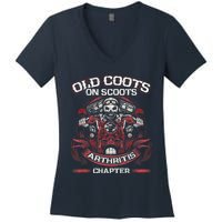 Old Coots On Scoots Biker Motorcycles Retirement Funny Women's V-Neck T-Shirt