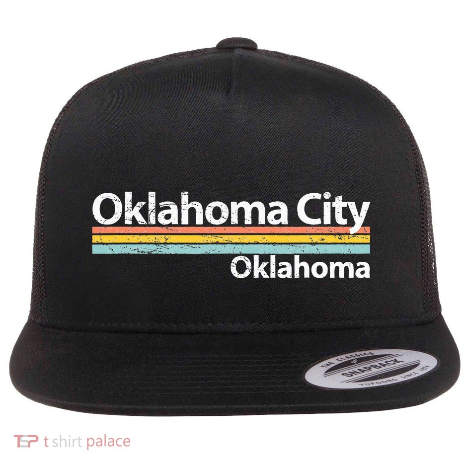 Oklahoma City Oklahoma Worn Flat Bill Trucker Hat