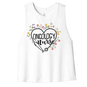 Oncology Crew Oncology Nurse Gift Women's Racerback Cropped Tank