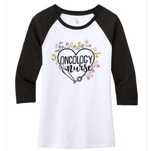 Oncology Crew Oncology Nurse Gift Women's Tri-Blend 3/4-Sleeve Raglan Shirt