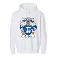 Orellana Coat Of Arms Family Crest Garment-Dyed Fleece Hoodie