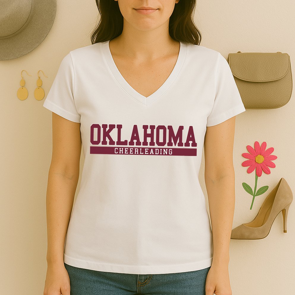 Oklahoma Cheerleading Women's V-Neck T-Shirt