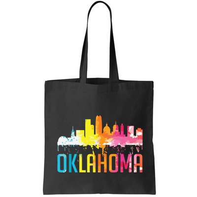 Oklahoma City Ok Retro Watercolor Skyline Art Souvenir Gift Bag