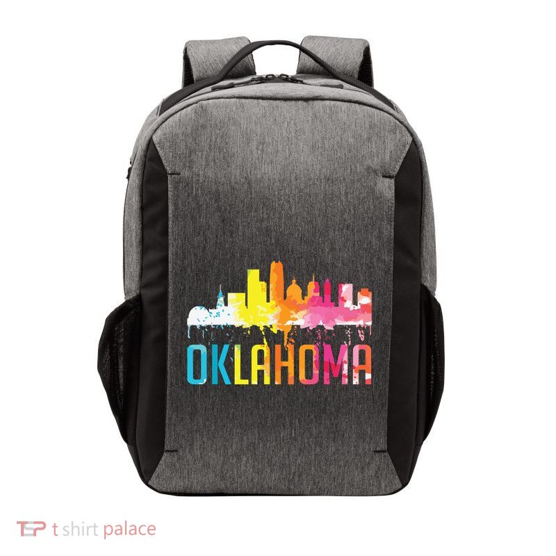 Oklahoma City Ok Retro Watercolor Skyline Art Souvenir Gift Vector Backpack