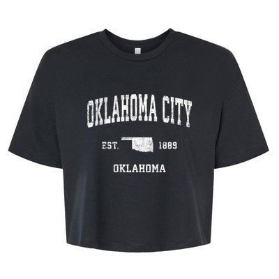 Oklahoma City Oklahoma Ok Vintage Sports Bella+Canvas Jersey Crop Tee