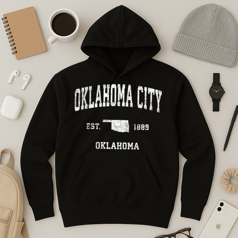Oklahoma City Oklahoma Ok Vintage Sports Hoodie