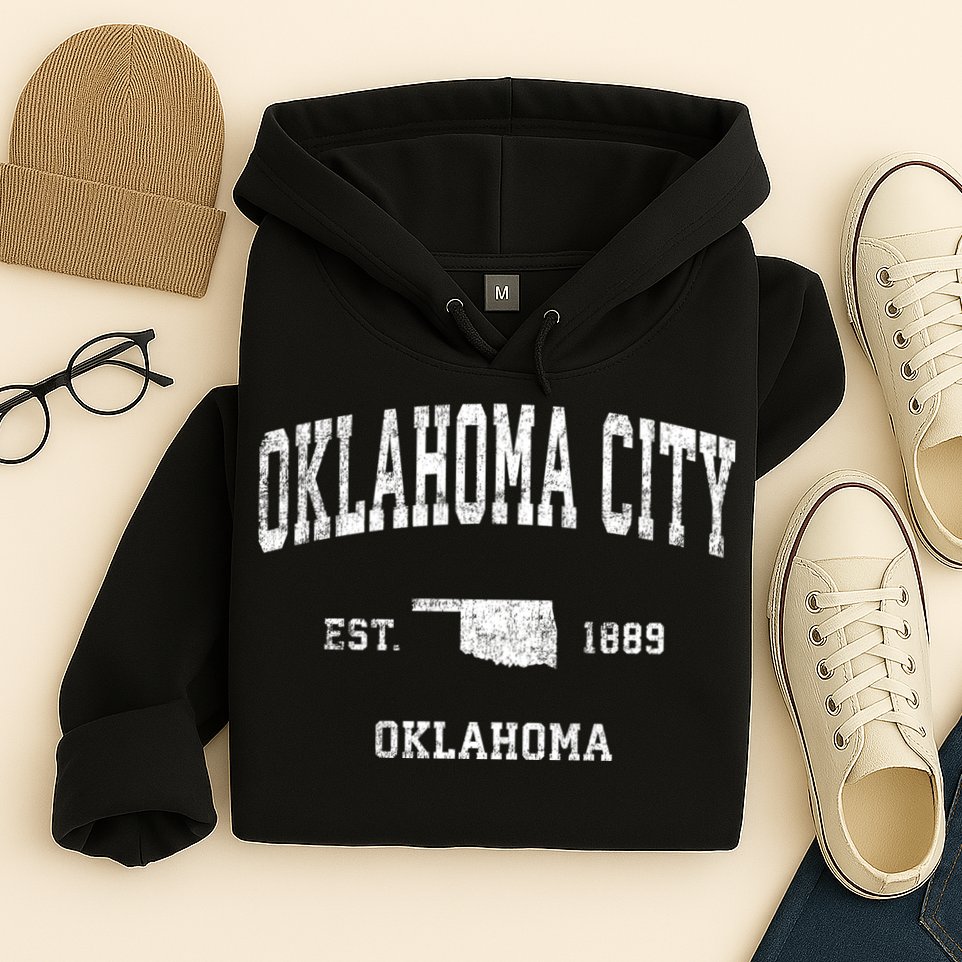Oklahoma City Oklahoma Ok Vintage Sports Hoodie