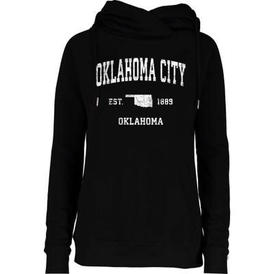 Oklahoma City Oklahoma Ok Vintage Sports Womens Funnel Neck Pullover Hood