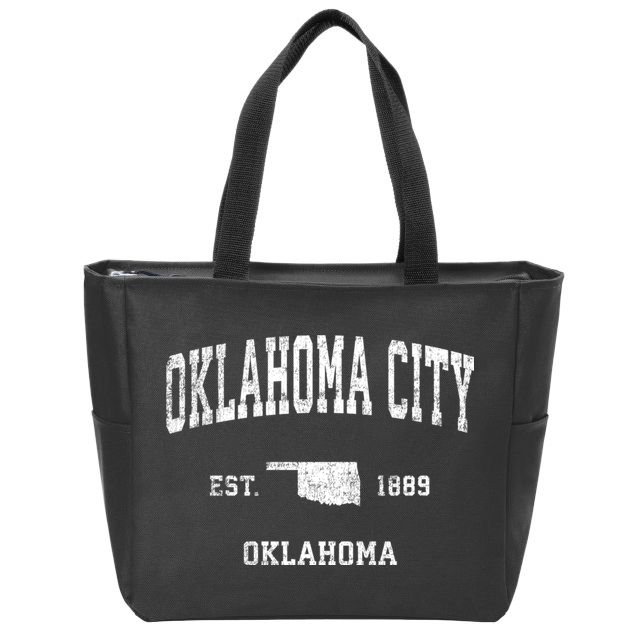 Oklahoma City Oklahoma Ok Vintage Sports Zip Tote Bag