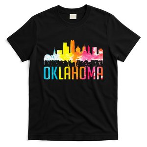 Oklahoma City Ok Retro Watercolor Skyline Art Souvenir Gift T-Shirt