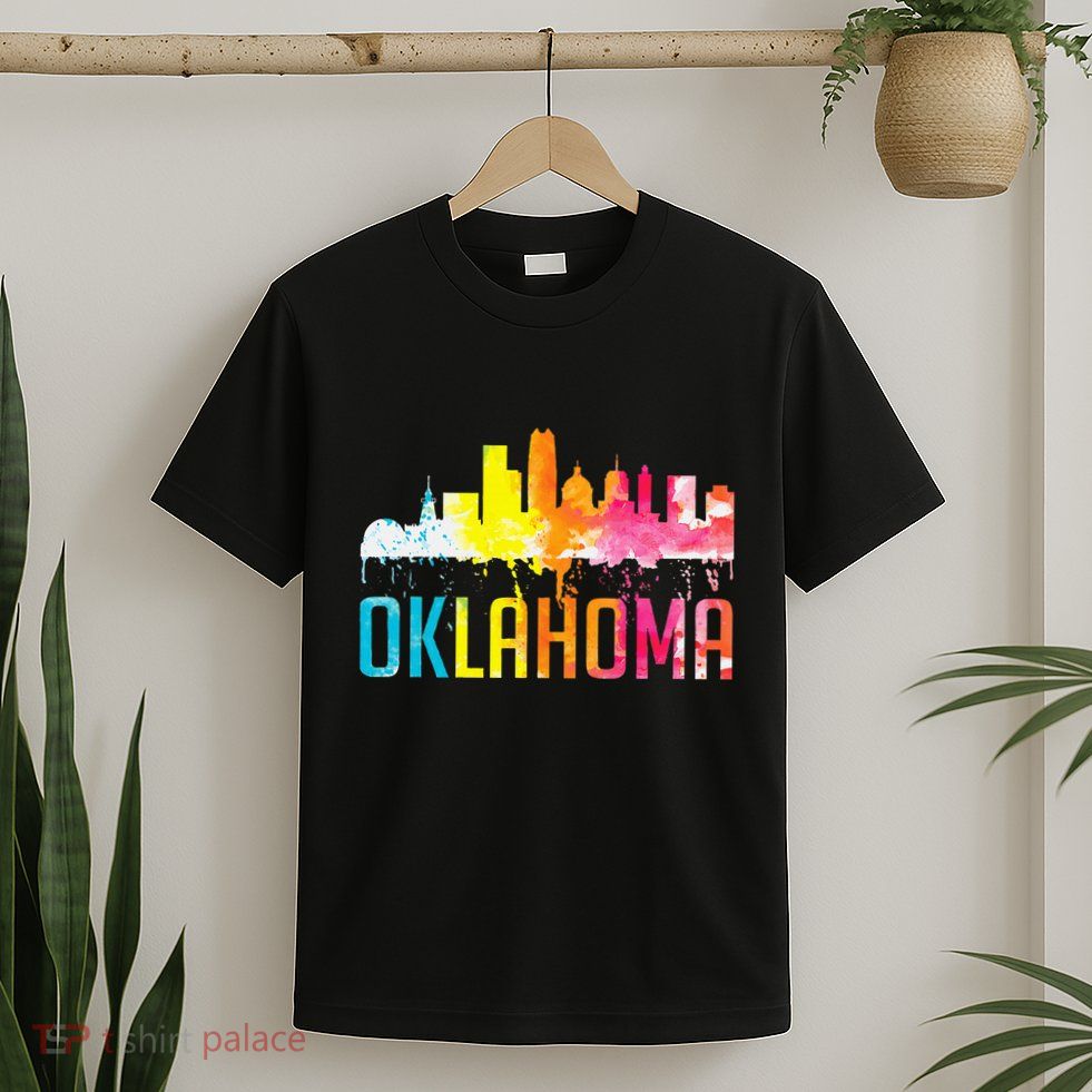 Oklahoma City Ok Retro Watercolor Skyline Art Souvenir Gift T-Shirt