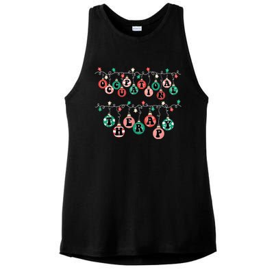 Ot Christmas Occupational Therapy Therapist Ot Merry Xmas Ladies PosiCharge Tri-Blend Wicking Tank