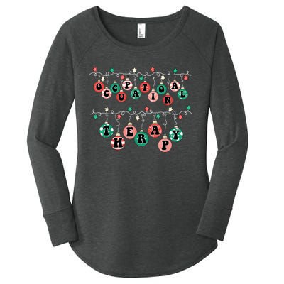 Ot Christmas Occupational Therapy Therapist Ot Merry Xmas Women's Perfect Tri Tunic Long Sleeve Shirt