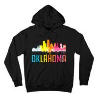 Oklahoma City Ok Retro Watercolor Skyline Tall Hoodie