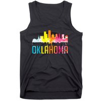 Oklahoma City Ok Retro Watercolor Skyline Tank Top