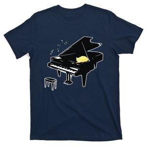 Orange Cat Playing Piano Music Lover Funny T-Shirt